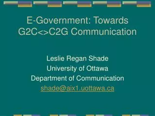 E-Government: Towards G2C&lt;&gt;C2G Communication