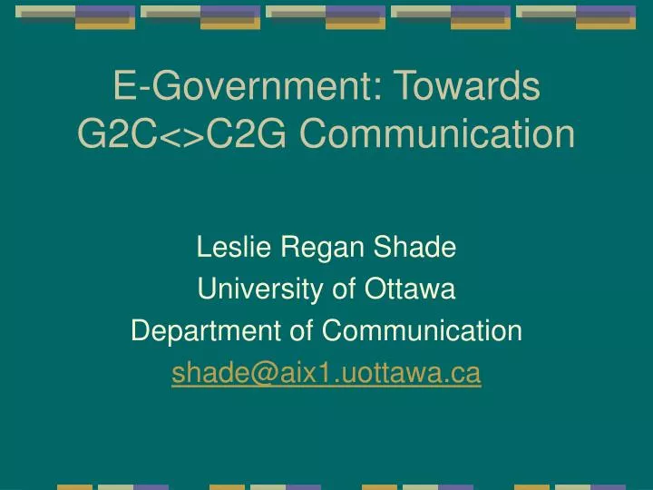 e government towards g2c c2g communication