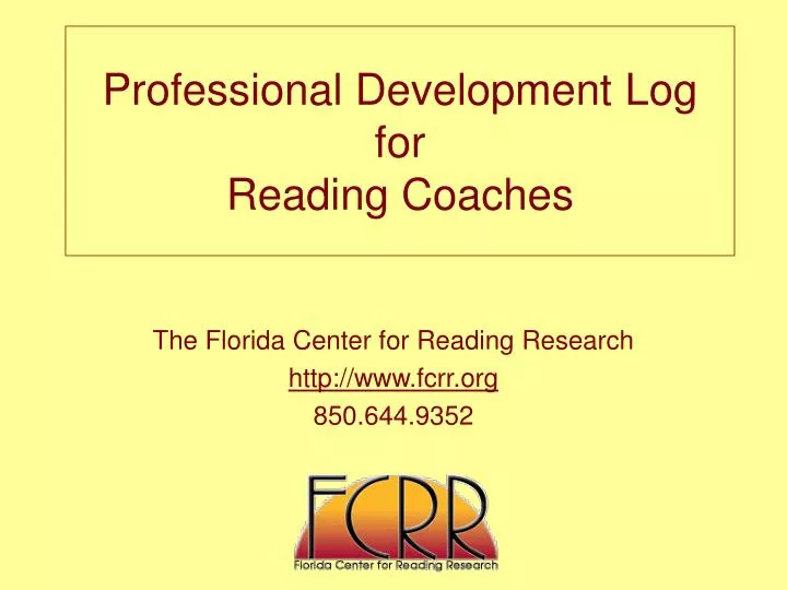 professional development log for reading coaches
