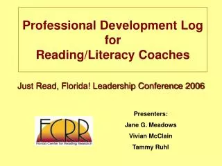 Professional Development Log for Reading/Literacy Coaches