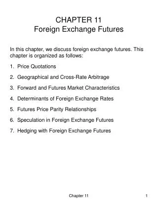 CHAPTER 11 Foreign Exchange Futures