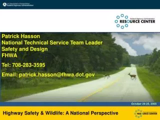 Highway Safety &amp; Wildlife: A National Perspective