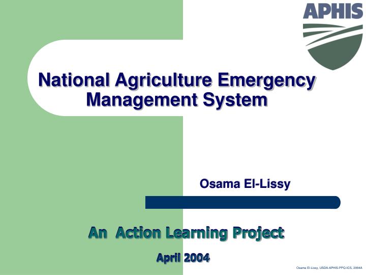 national agriculture emergency management system