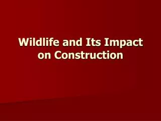 Wildlife and Its Impact on Construction