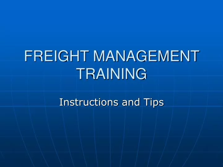 freight management training