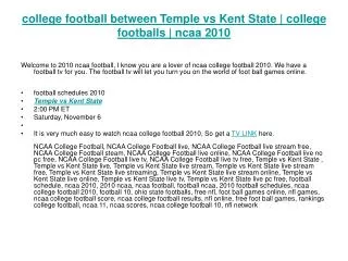college football between Temple vs Kent State | college foot