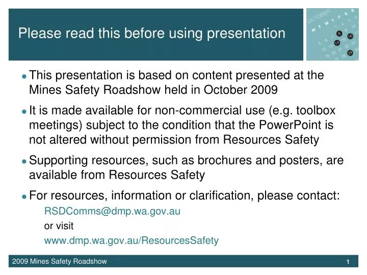 please read this before using presentation