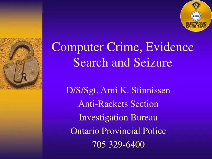 computer crime evidence search and seizure