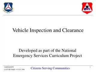 Vehicle Inspection and Clearance
