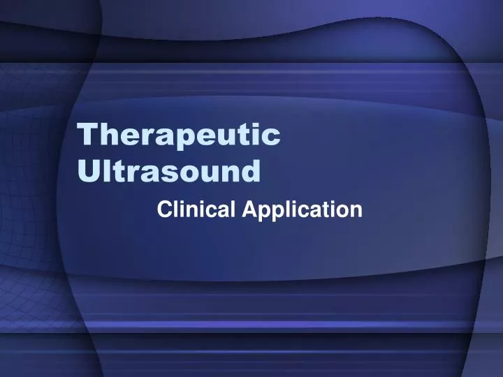 therapeutic ultrasound