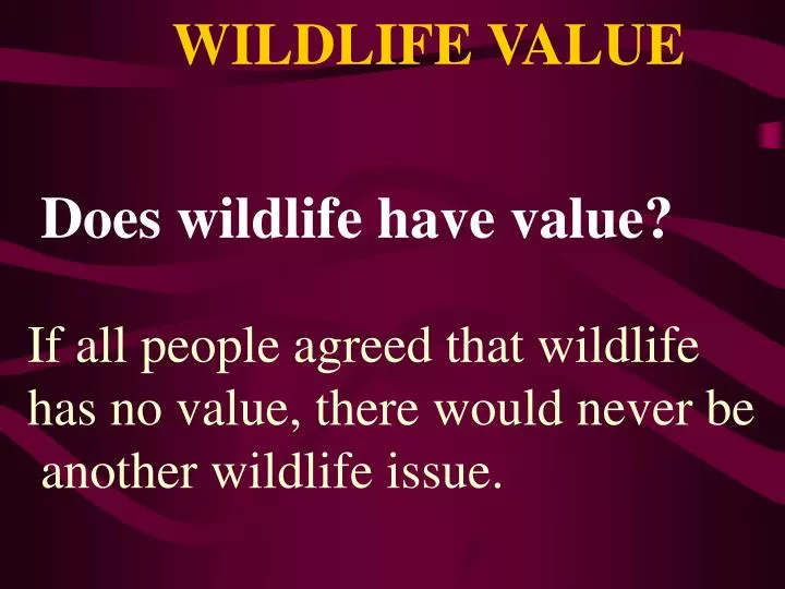 wildlife value