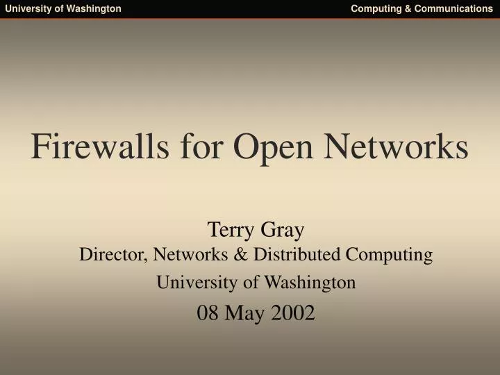 firewalls for open networks