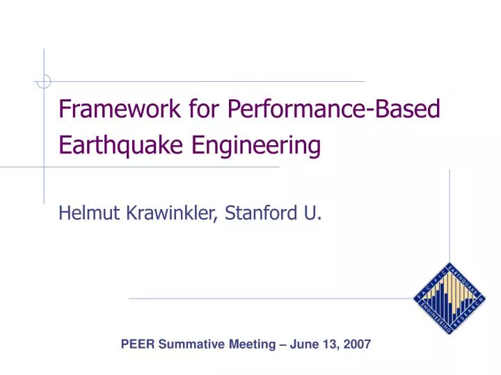 framework for performance based earthquake engineering helmut krawinkler stanford u