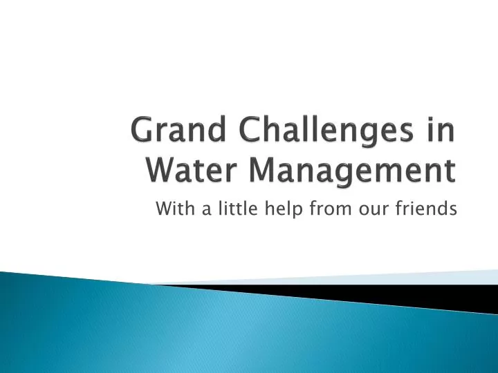 grand challenges in water management