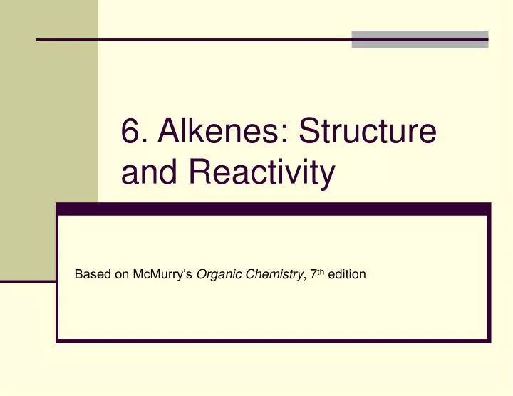 6 alkenes structure and reactivity