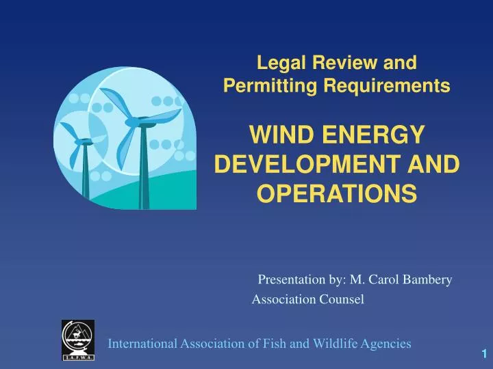 legal review and permitting requirements wind energy development and operations