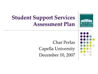 Student Support Services Assessment Plan