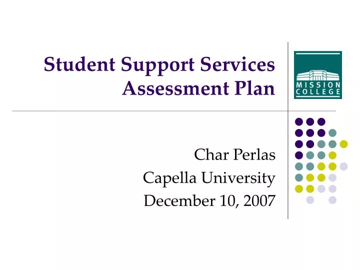 student support services assessment plan