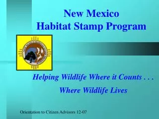 New Mexico Habitat Stamp Program