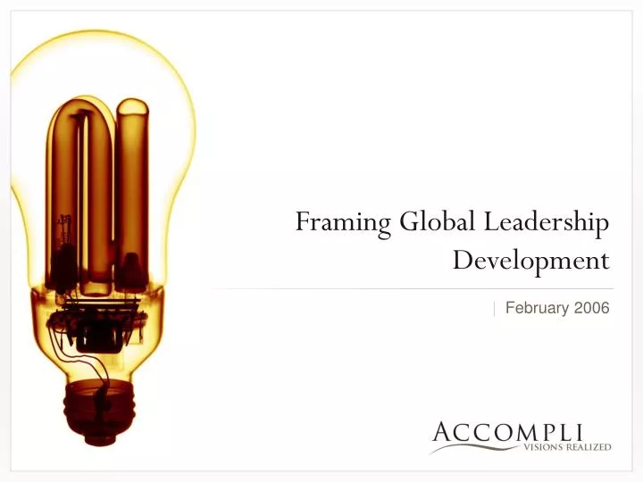 framing global leadership development