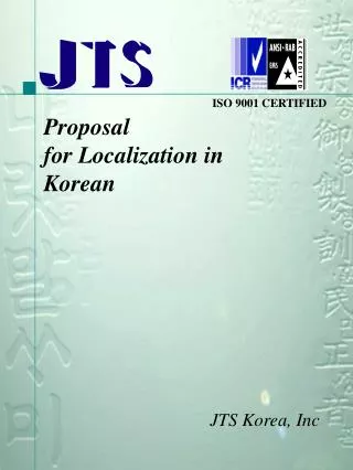 Proposal for Localization in Korean