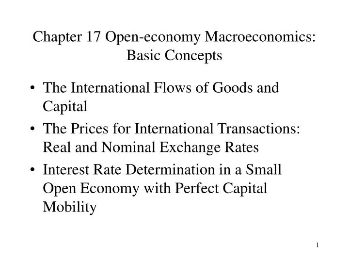 chapter 17 open economy macroeconomics basic concepts
