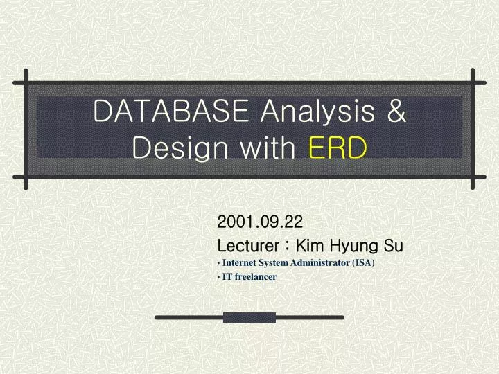 database analysis design with erd