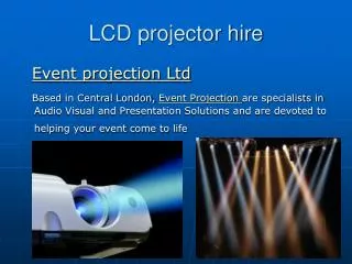 LCD projector hire service london