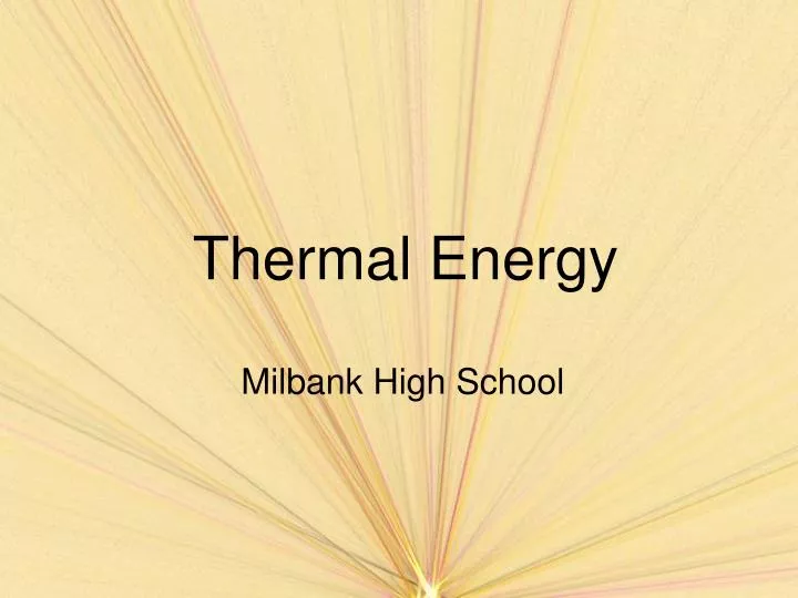 thermal energy