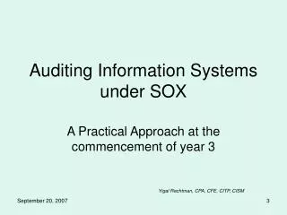 Auditing Information Systems under SOX