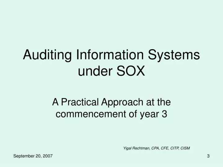 auditing information systems under sox