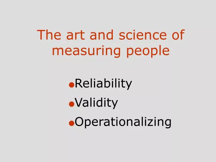 the art and science of measuring people