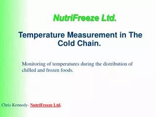 Temperature Measurement in The Cold Chain.