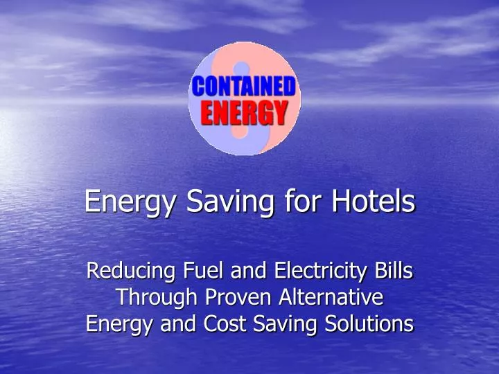 energy saving for hotels