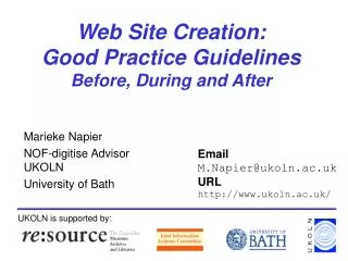 Web Site Creation: Good Practice Guidelines Before, During and After