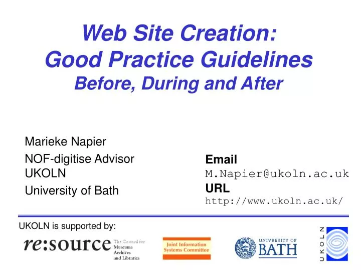 web site creation good practice guidelines before during and after
