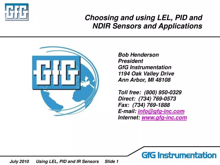 choosing and using lel pid and ndir sensors and applications