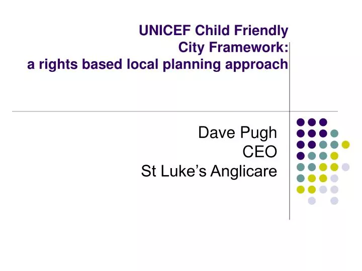 unicef child friendly city framework a rights based local planning approach