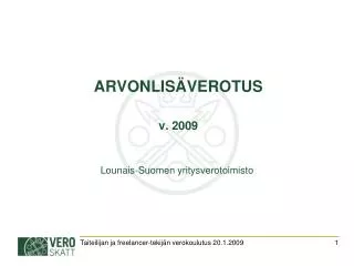 ARVONLISÄVEROTUS v. 2009