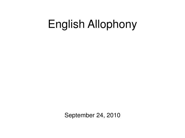 english allophony
