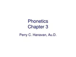 Phonetics Chapter 3