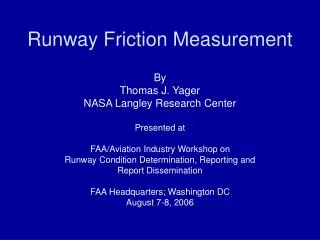 Runway Friction Measurement