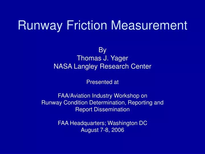 runway friction measurement