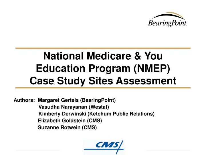 national medicare you education program nmep case study sites assessment