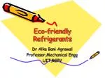 Eco-friendly Refrigerants - slide 1