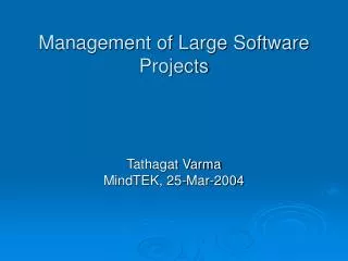 Management of Large Software Projects