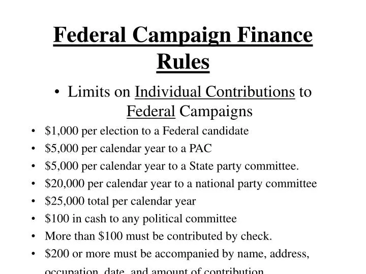 federal campaign finance rules