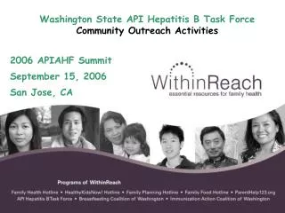 Washington State API Hepatitis B Task Force Community Outreach Activities