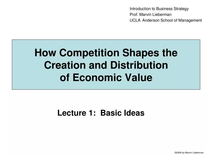 how competition shapes the creation and distribution of economic value