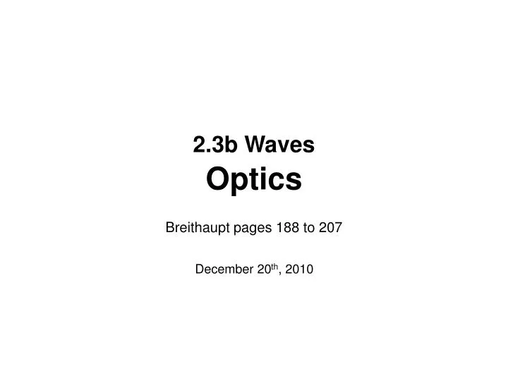 2 3b waves optics